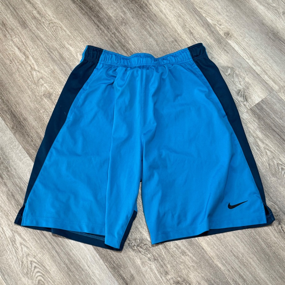 Nike Dri Fit Basketball Shorts Men Blue Athletic Gym Workout Size‎ LT GL
